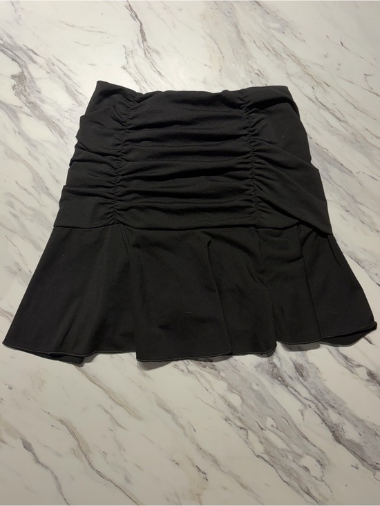 Dresses & Skirts - Black Ruched Flounce Mini Skirt Size Small